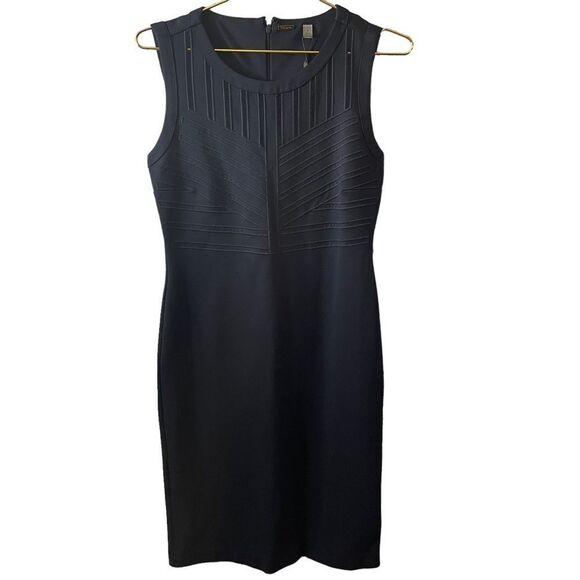 T Tahari Navy Sleeveless Bodycon Dress Size 4 NEW - Picture 1 of 9